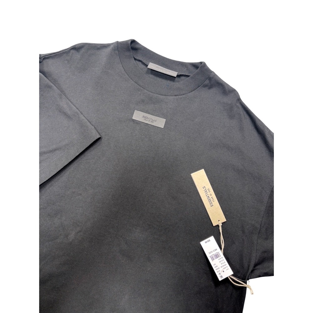 Fear of God Essentials Mens M‎ TShirt Black Crew Neck Short Sleeve Cotton New - Picture 5 of 15